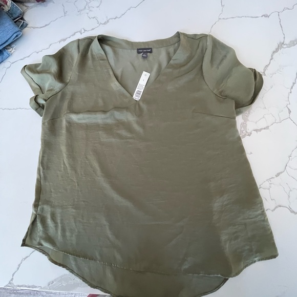 The Limited Tops - THE LIMITED high low olive tee